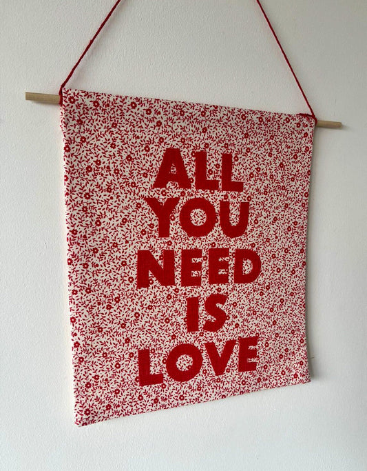 The Beatles Inspired 'All You Need Is Love' Pennant Flag