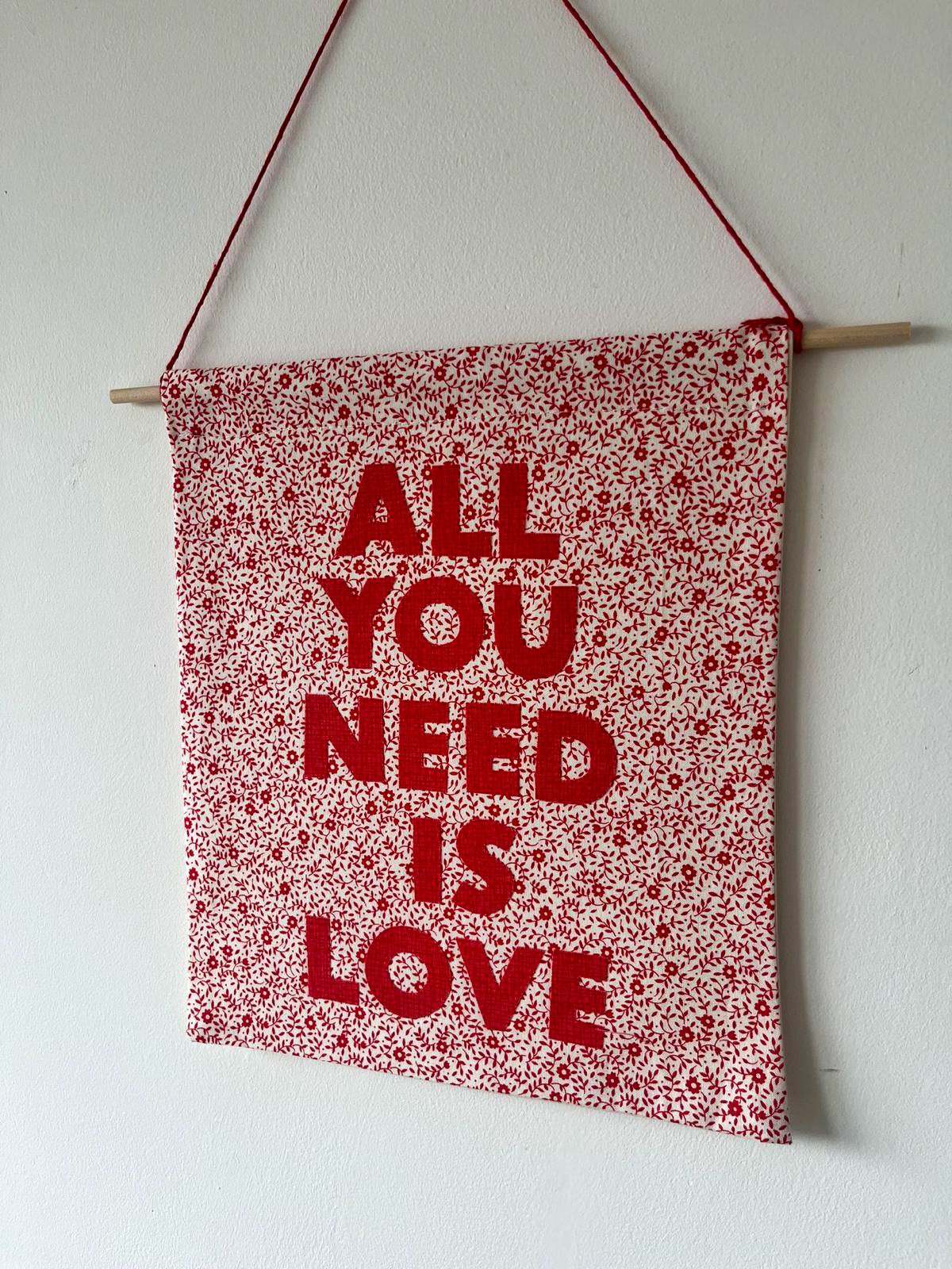 The Beatles Inspired 'All You Need Is Love' Pennant Flag