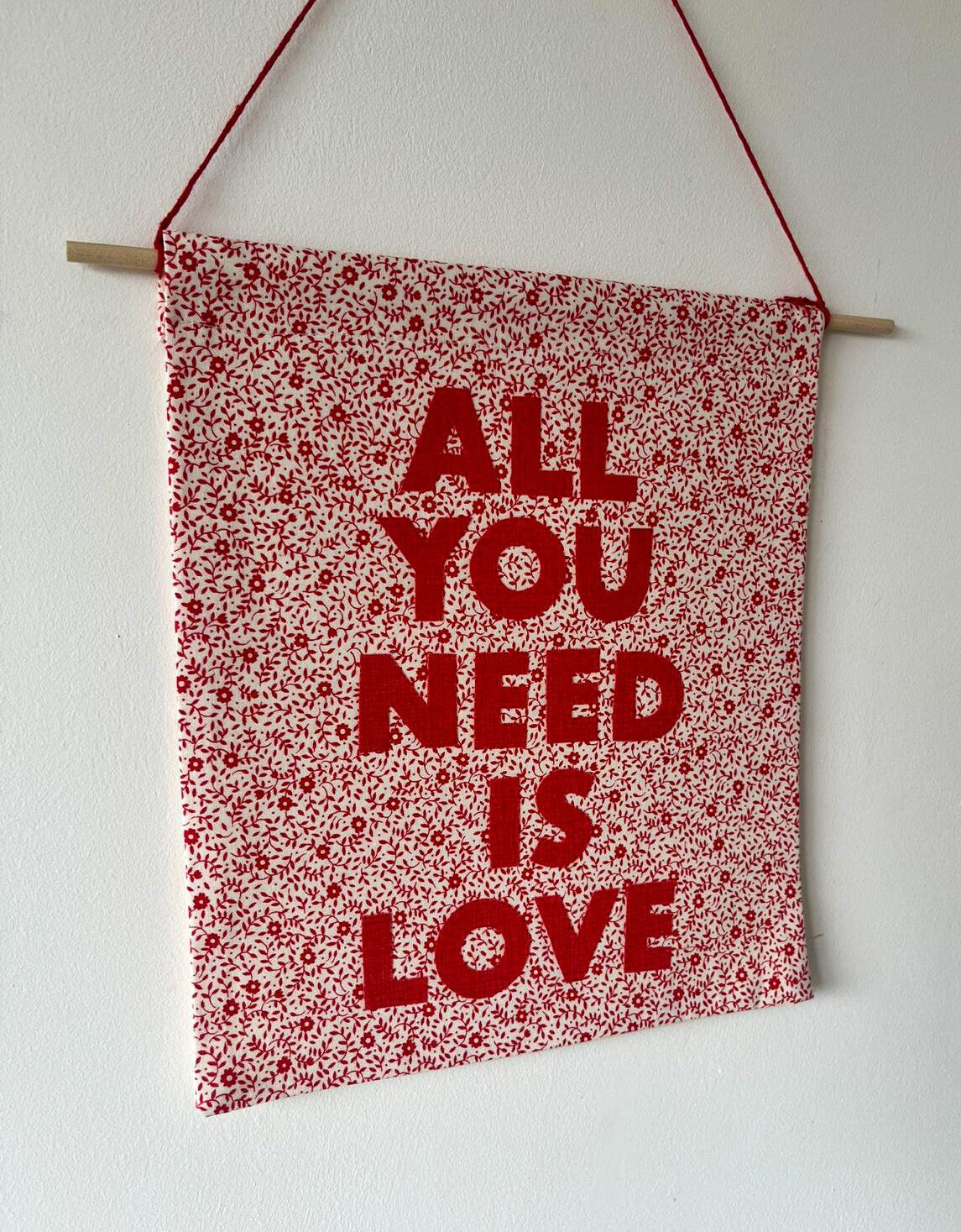 The Beatles Inspired 'All You Need Is Love' Pennant Flag