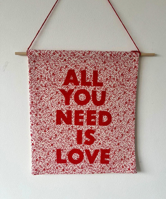 The Beatles Inspired 'All You Need Is Love' Pennant Flag